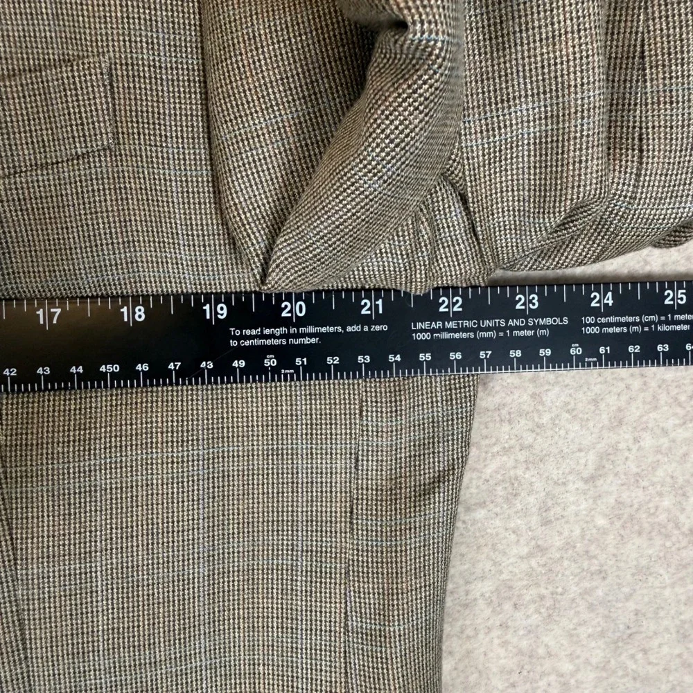 Lauren Ralph Lauren Sport Coat 44R Silk Wool Plaid Brown Blazer 4900030000